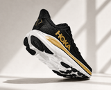 HOKA Clifton 10 Black White Gold side profile